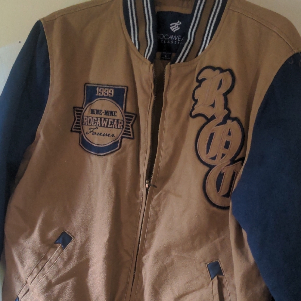 Rocawear Men's Tan and Blue Jacket